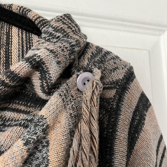 Striped Poncho Open-Front Cardigan - Size S - Picture 4 of 6